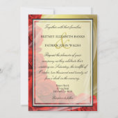 Einladungen für Hochzeiten von Gold und Rote Rose (Rückseite)