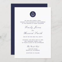 Einladungen für Hochzeiten von Navy Anchor Monogra