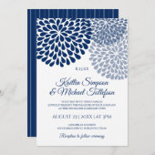 Einladungen für Hochzeiten von Navy & Dusty Blue | (Vorne/Hinten)