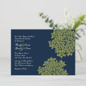 Einladungen für Hochzeiten von Navy und Limonem Fl (Stehend Vorderseite)