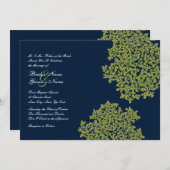 Einladungen für Hochzeiten von Navy und Limonem Fl (Vorne/Hinten)