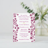 Einladungen für Hochzeiten - Wirbel und Blume (Stehend Vorderseite)