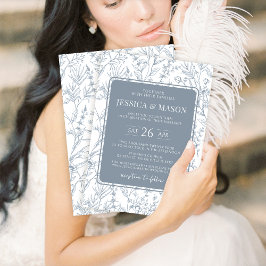 Einladungen für Hochzeitsfeiern in Blütenblau