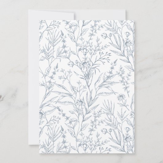 Einladungen für Hochzeitsfeiern in Blütenblau (Rückseite)