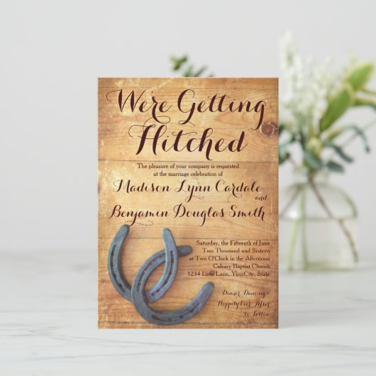 Einladungen für Hochzeitsfeiern mit angeschlagenen (Stehend Vorderseite)