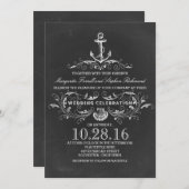 Einladungen für Hochzeitsfeiern mit Ankerstrand (Vorne/Hinten)