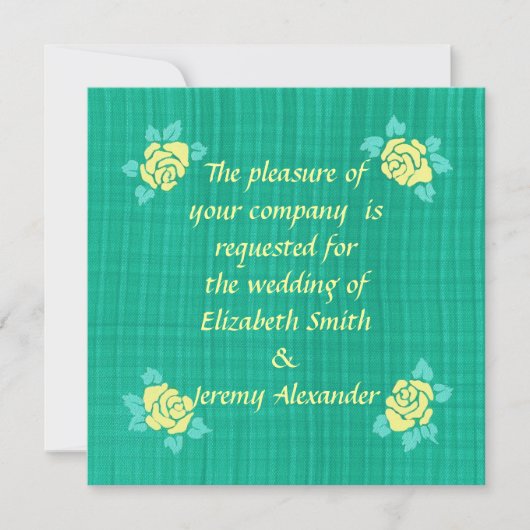 Einladungen für Hochzeitsfeiern mit vier Gelben Ro (Vorderseite)