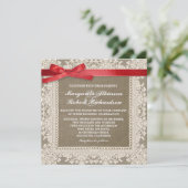 Einladungen für Hochzeitsfeiern mit weißem Spitzen (Stehend Vorderseite)