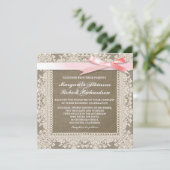 Einladungen für Hochzeitsfeiern mit weißem Spitzen (Stehend Vorderseite)