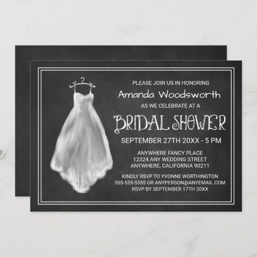 Einladungen für Hochzeitskleid Bridal (Vorne/Hinten)