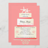 Einladungen für Hochzeitskuchen - Korallen (Vorne/Hinten)