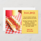 Einladungen für Hot Dog (Vorne/Hinten)