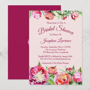 Einladungen für hübsche Peonies Blumendusche