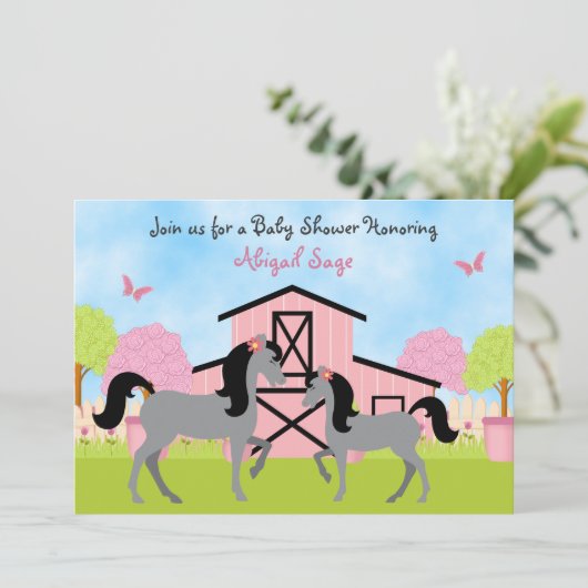 Einladungen für hübsche Pferdekinderwache (Stehend Vorderseite)