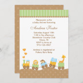 Einladungen für Jungle-Tiere (Vorne/Hinten)