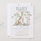 Einladungen für Kangaroo und Joey Baby Shower (Vorderseite)