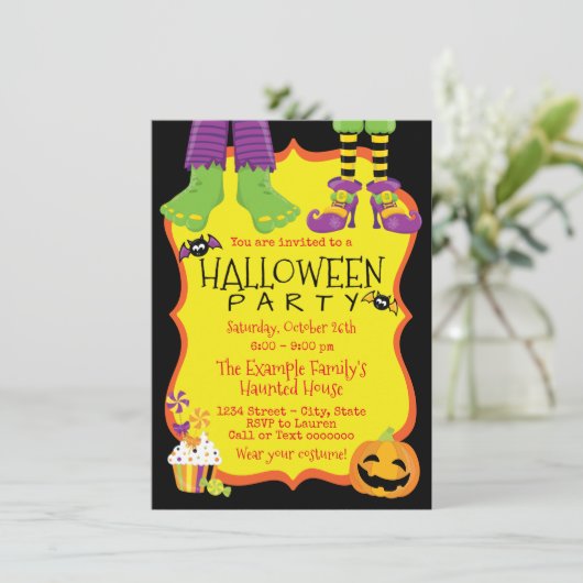 Einladungen für Kinder im Halloween-Party (Stehend Vorderseite)