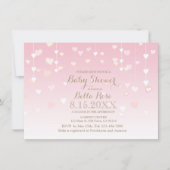 Einladungen für Kinder mit rosa Herzchen (Vorderseite)