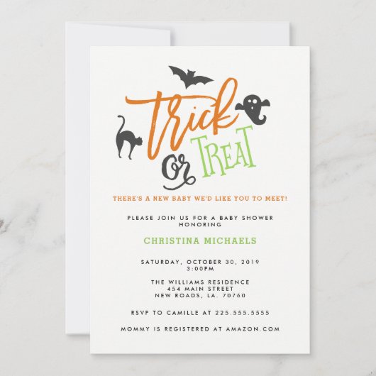 Einladungen für Kinderduschen oder Trick-Behandlun (Vorderseite)