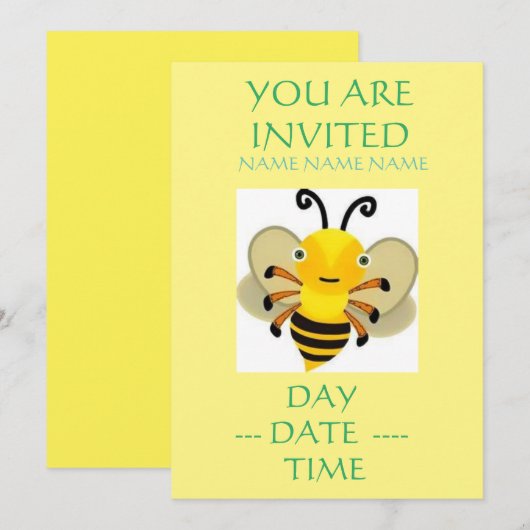 Einladungen für Kindergeburtstag (Vorne/Hinten)