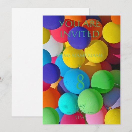 Einladungen für Kindergeburtstag (Vorne/Hinten)