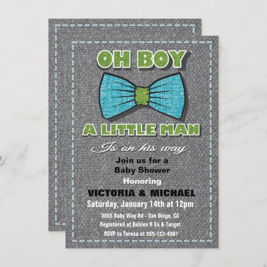 Einladungen für kleine Babydusche (Vorne/Hinten)