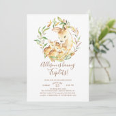 Einladungen für kleine Hirschtriplets (Stehend Vorderseite)