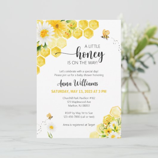 Einladungen für kleine Honigbienen (Stehend Vorderseite)