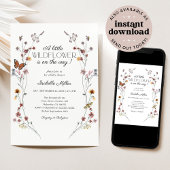 Einladungen für kleine Wildblume Baby Girl Dusche