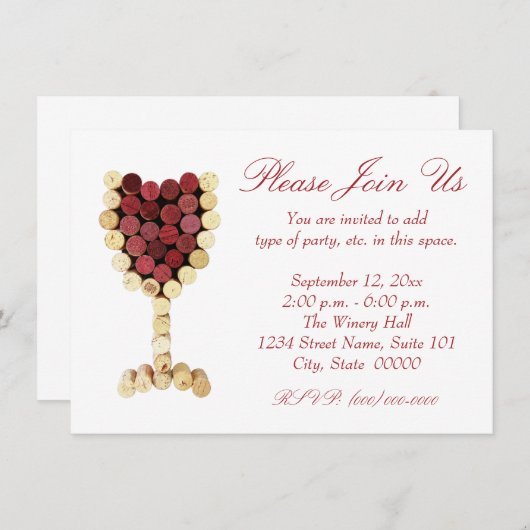 Einladungen für Korkweine (Vorne/Hinten)