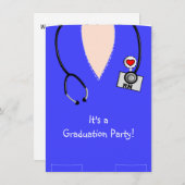 Einladungen für Krankenschwester und AbschlussBlue (Vorne/Hinten)