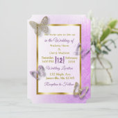 Einladungen für Lavendel- und Goldschmetterlingsho (Stehend Vorderseite)