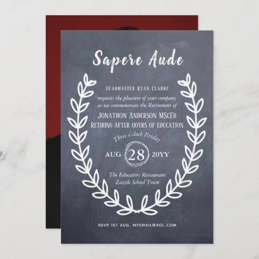 Einladungen für Lehrkräfte im Ruhestand Professor (Vorne/Hinten)