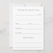 Einladungen für lesbischen Junggeselinnen-Abschied (Rückseite)