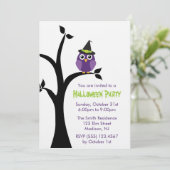 Einladungen für lila Halloween-Party (Stehend Vorderseite)