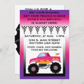 Einladungen für Lila und rosa Monster 5" x 7" (Vorne/Hinten)