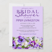 Einladungen für lila und weiße Blumendusche (Vorderseite)