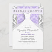 Einladungen für Lilac/Silver Damask Bridal (Vorderseite)