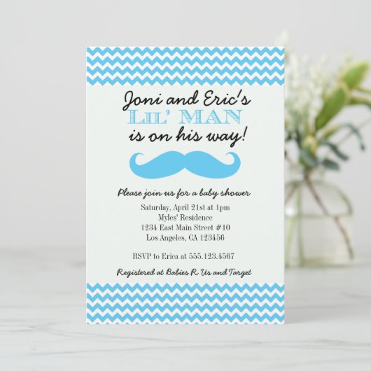 Einladungen für LIttle Man Baby Shower (Stehend Vorderseite)