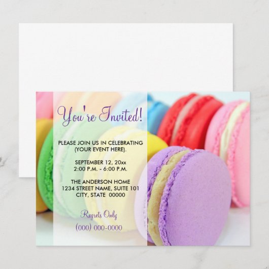 Einladungen für Macarons (Vorne/Hinten)