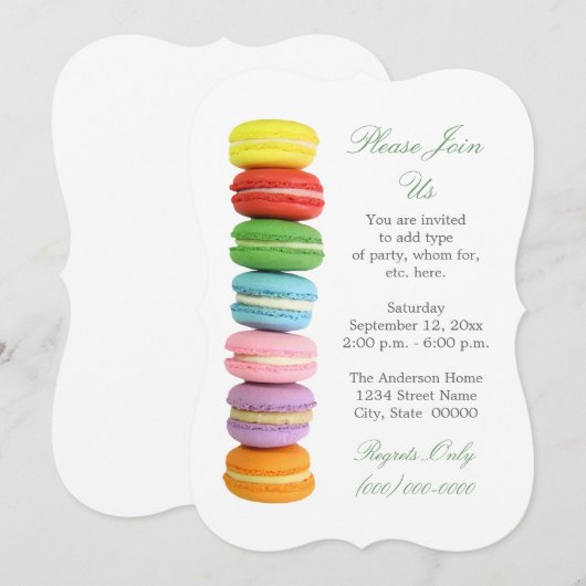 Einladungen für Macarons (Vorne/Hinten)