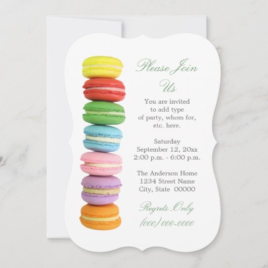Einladungen für Macarons (Vorderseite)