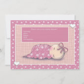 Einladungen für Mädchen-Babydusche (Rückseite)