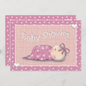 Einladungen für Mädchen-Babydusche (Vorne/Hinten)