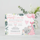 Einladungen für Mädchen Elephant Babydusche (Stehend Vorderseite)