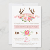 Einladungen für Mädchen im Tribal Antler Baby Show (Vorderseite)