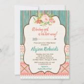 Einladungen für Mädchen mit Babydusche, Stammbabwd (Vorderseite)