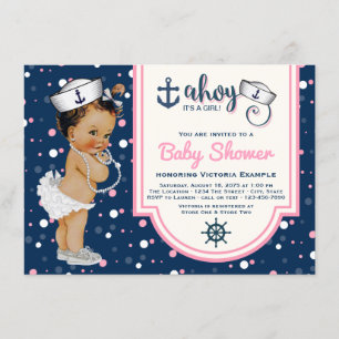 Einladungen für Mädchen Nautical Baby Shower