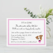 Einladungen für Mädchen-Welpendusche (Stehend Vorderseite)