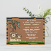 Einladungen für Mama und Baby Lion Baby Shower (Stehend Vorderseite)